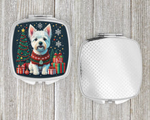 Load image into Gallery viewer, Westie Christmas Compact Mirror – Stylish Purse Mirror with Artistic Covers
