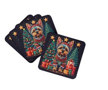 Load image into Gallery viewer, Yorkie Yorkshire Terrier Christmas Coasters - Set of 4 Lightweight Foam, Absorbent Drink Coasters