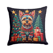 Load image into Gallery viewer, Yorkie Yorkshire Terrier Christmas Fabric Decorative Pillow