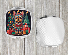 Load image into Gallery viewer, Yorkie Yorkshire Terrier Christmas Compact Mirror – Stylish Purse Mirror with Artistic Covers