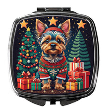 Load image into Gallery viewer, Yorkie Yorkshire Terrier Christmas Compact Mirror – Stylish Purse Mirror with Artistic Covers