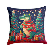 Load image into Gallery viewer, Alligator Christmas Fabric Decorative Pillow