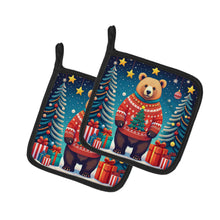 Load image into Gallery viewer, Bear Christmas Pot Holders - Set of 2 Decorative Kitchen Helpers | Made in the USA