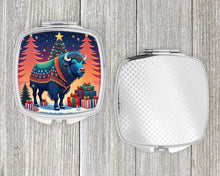 Load image into Gallery viewer, Buffalo Christmas Compact Mirror – Stylish Purse Mirror with Artistic Covers