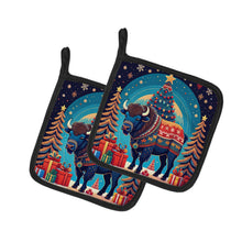 Load image into Gallery viewer, Buffalo Christmas Pot Holders - Set of 2 Decorative Kitchen Helpers | Made in the USA