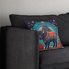 Load image into Gallery viewer, Buffalo Christmas Throw Pillow - 14x14 Decorative Pillow – Art for Your Home &amp; Patio