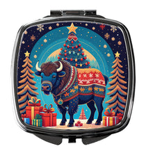 Load image into Gallery viewer, Buffalo Christmas Compact Mirror – Stylish Purse Mirror with Artistic Covers