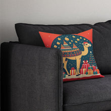 Load image into Gallery viewer, Camel Christmas Throw Pillow - 14x14 Decorative Pillow – Art for Your Home &amp; Patio