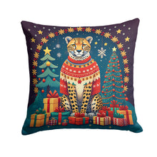 Load image into Gallery viewer, Cheetah Christmas Throw Pillow - 14x14 Decorative Pillow – Art for Your Home &amp; Patio