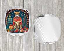 Load image into Gallery viewer, Cheetah Christmas Compact Mirror – Stylish Purse Mirror with Artistic Covers