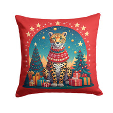 Load image into Gallery viewer, Cheetah Christmas Throw Pillow - 14x14 Decorative Pillow – Art for Your Home &amp; Patio