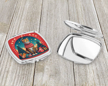 Load image into Gallery viewer, Cheetah Christmas Compact Mirror – Stylish Purse Mirror with Artistic Covers