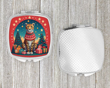 Load image into Gallery viewer, Cheetah Christmas Compact Mirror – Stylish Purse Mirror with Artistic Covers