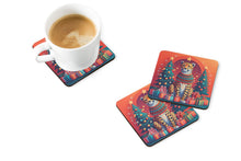 Load image into Gallery viewer, Cheetah Christmas Foam Coaster