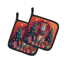 Load image into Gallery viewer, Cheetah Christmas Pot Holders - Set of 2 Decorative Kitchen Helpers | Made in the USA