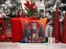 Load image into Gallery viewer, Cheetah Christmas Throw Pillow - 14x14 Decorative Pillow – Art for Your Home &amp; Patio