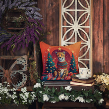 Load image into Gallery viewer, Cheetah Christmas Fabric Decorative Pillow