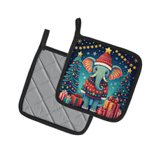 Load image into Gallery viewer, Elephant Christmas Pot Holders - Set of 2 Decorative Kitchen Helpers | Made in the USA