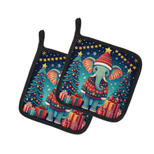 Load image into Gallery viewer, Elephant Christmas Pot Holders - Set of 2 Decorative Kitchen Helpers | Made in the USA