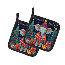 Load image into Gallery viewer, Elephant Christmas Pot Holders - Set of 2 Decorative Kitchen Helpers | Made in the USA