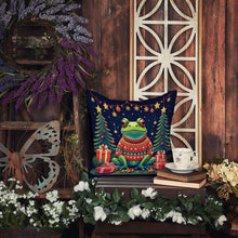 Load image into Gallery viewer, Frog Christmas Fabric Decorative Pillow