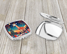 Load image into Gallery viewer, Giraffe Christmas Compact Mirror – Stylish Purse Mirror with Artistic Covers