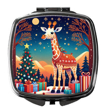Load image into Gallery viewer, Giraffe Christmas Compact Mirror – Stylish Purse Mirror with Artistic Covers