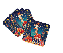 Load image into Gallery viewer, Giraffe Christmas Foam Coaster