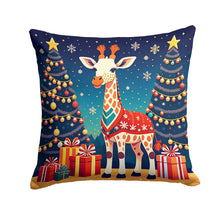 Load image into Gallery viewer, Giraffe Christmas Throw Pillow - 14x14 Decorative Pillow – Art for Your Home &amp; Patio