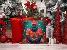 Load image into Gallery viewer, Gorilla Christmas Fabric Decorative Pillow