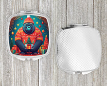 Load image into Gallery viewer, Gorilla Christmas Compact Mirror – Stylish Purse Mirror with Artistic Covers
