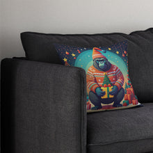Load image into Gallery viewer, Gorilla Christmas Throw Pillow - 14x14 Decorative Pillow – Art for Your Home &amp; Patio