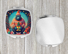 Load image into Gallery viewer, Gorilla Christmas Compact Mirror – Stylish Purse Mirror with Artistic Covers