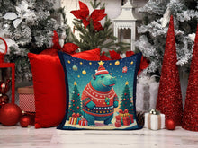 Load image into Gallery viewer, Hippopotamus Christmas Fabric Decorative Pillow