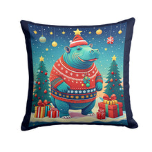 Load image into Gallery viewer, Hippopotamus Christmas Fabric Decorative Pillow