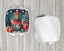 Load image into Gallery viewer, Leopard Christmas Compact Mirror – Stylish Purse Mirror with Artistic Covers