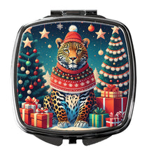 Load image into Gallery viewer, Leopard Christmas Compact Mirror – Stylish Purse Mirror with Artistic Covers