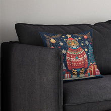 Load image into Gallery viewer, Leopard Christmas Throw Pillow - 14x14 Decorative Pillow – Art for Your Home &amp; Patio