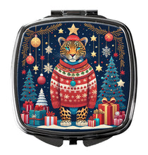 Load image into Gallery viewer, Leopard Christmas Compact Mirror – Stylish Purse Mirror with Artistic Covers