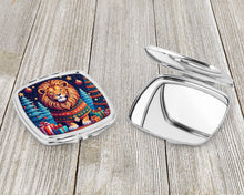 Load image into Gallery viewer, Lion Christmas Compact Mirror – Stylish Purse Mirror with Artistic Covers