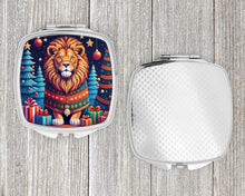Load image into Gallery viewer, Lion Christmas Compact Mirror – Stylish Purse Mirror with Artistic Covers