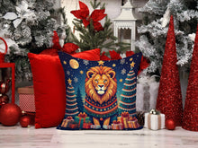 Load image into Gallery viewer, Lion Christmas Throw Pillow - 14x14 Decorative Pillow – Art for Your Home &amp; Patio