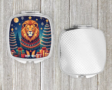 Load image into Gallery viewer, Lion Christmas Compact Mirror – Stylish Purse Mirror with Artistic Covers