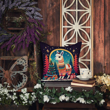 Load image into Gallery viewer, Llama Christmas Fabric Decorative Pillow