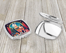 Load image into Gallery viewer, Llama Christmas Compact Mirror – Stylish Purse Mirror with Artistic Covers