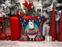 Load image into Gallery viewer, Llama Christmas Throw Pillow - 14x14 Decorative Pillow – Art for Your Home &amp; Patio