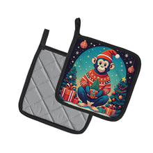 Load image into Gallery viewer, Monkey Christmas Pot Holders - Set of 2 Decorative Kitchen Helpers | Made in the USA
