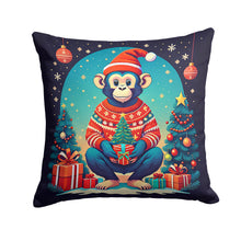 Load image into Gallery viewer, Monkey Christmas Throw Pillow - 14x14 Decorative Pillow – Art for Your Home &amp; Patio