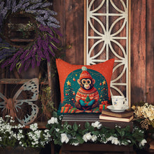 Load image into Gallery viewer, Monkey Christmas Fabric Decorative Pillow
