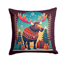 Load image into Gallery viewer, Moose Christmas Throw Pillow - 14x14 Decorative Pillow – Art for Your Home &amp; Patio